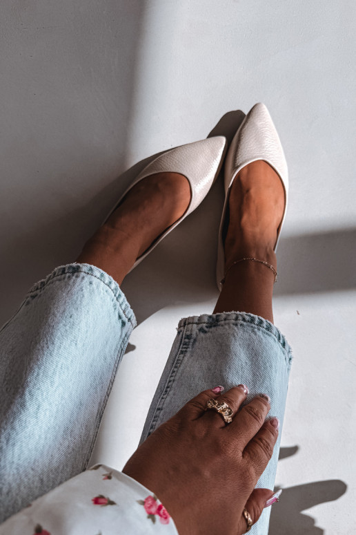 Ballerines en cuir écologique beige Nelisa