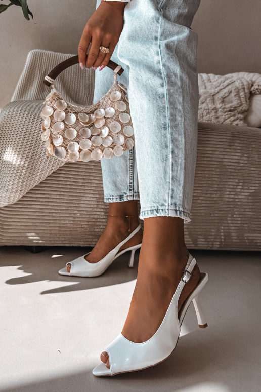 Sandales pour femmes avec des talons fins couleur blanche Sevina