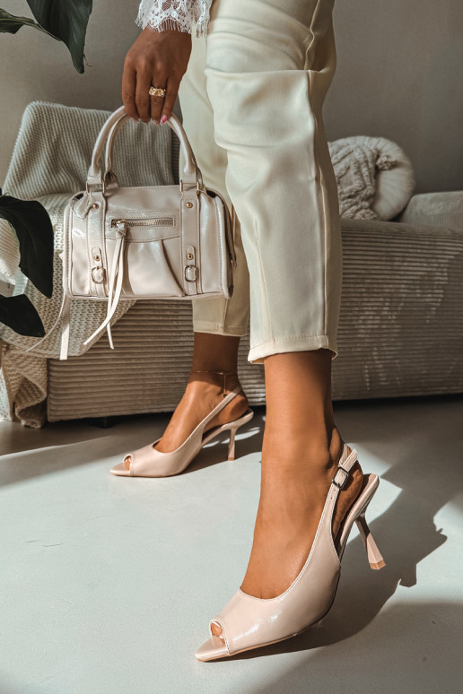 Damensandalen mit dünnen Absätzen Beige Sevina