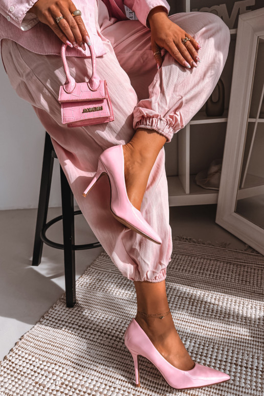 Klassische Lack-High-HeelsImitacji Skóry pinke Farbe Odira