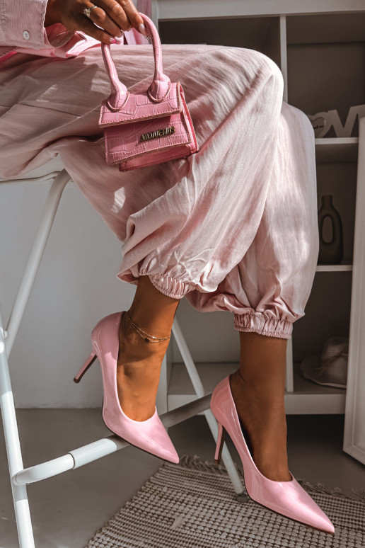 Klassische Lack-High-HeelsImitacji Skóry pinke Farbe Odira