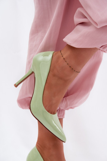 Talons aiguilles vernies classiques en simili cuir vert Odira 2