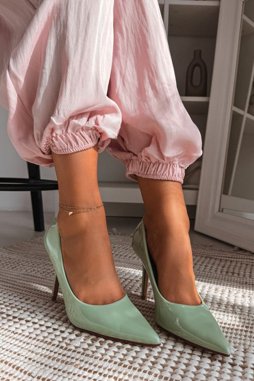 Klassische Lack-High-HeelsImitacji Skóry grüne Farbe Odira