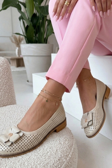 Goldene Leder Ballerinas...