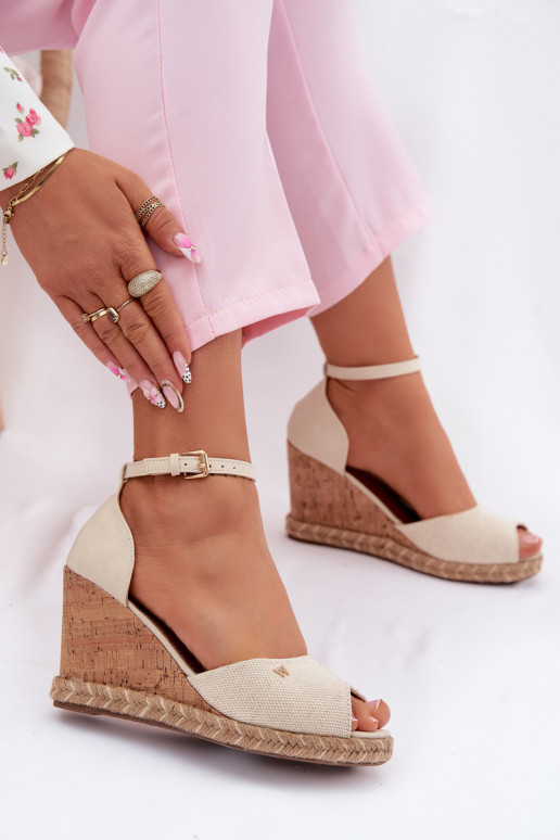 Dames sandalen met platform Met Vlecht INrangler 20261086.06V ivoor