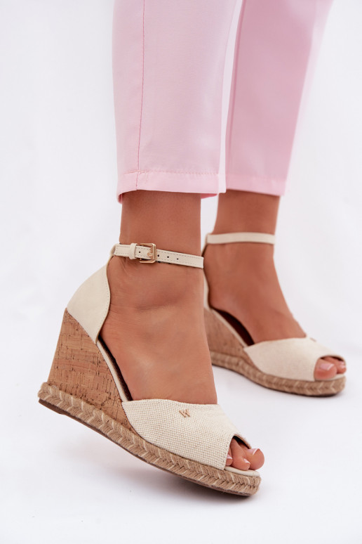 Dames sandalen met platform Met Vlecht INrangler 20261086.06V ivoor