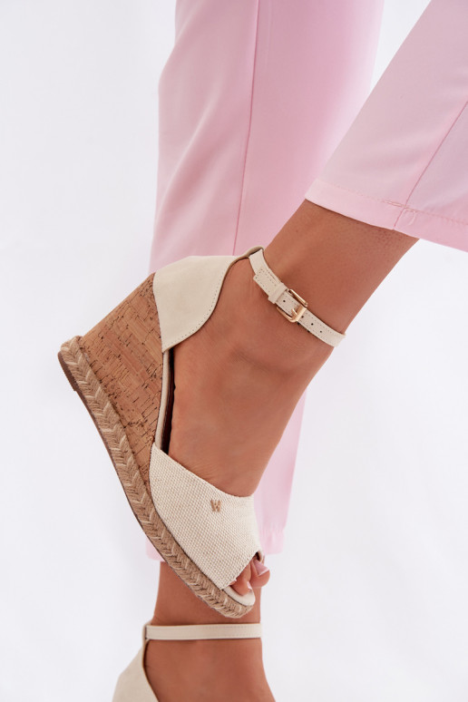 Dames sandalen met platform Met Vlecht INrangler 20261086.06V ivoor