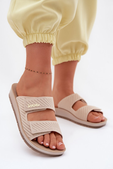 Dames slippers INBLU AG000015 in zandkleur
