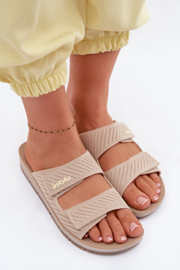 Dames slippers INBLU AG000015 in zandkleur 2