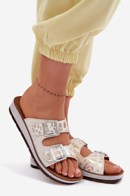 Pantoufles pour femmes avec boucles Inblu CP000063 couleur blanche