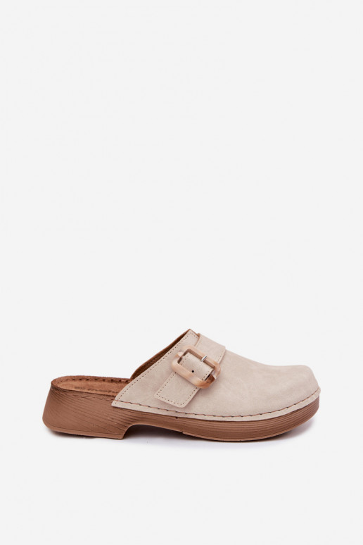 Chaussons Sabots Féminin avec boucles Inblu TF000003 couleur ivoire