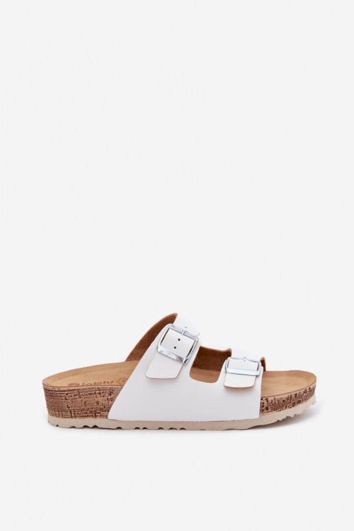 Pantoufles pour femmes avec boucles Inblu NM000039 couleur blanche