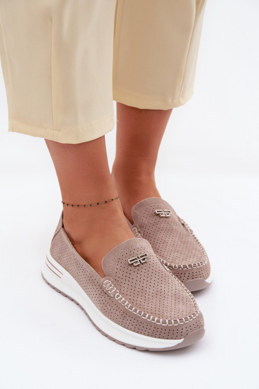 mocassins pour femmesActivéturalnego en daimu beige Demela