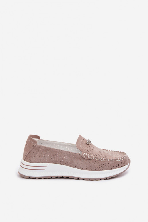 dames mocassinsOpturalnego van suèdeu beige Demela