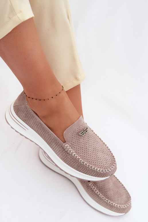 mocassins pour femmesActivéturalnego en daimu beige Demela