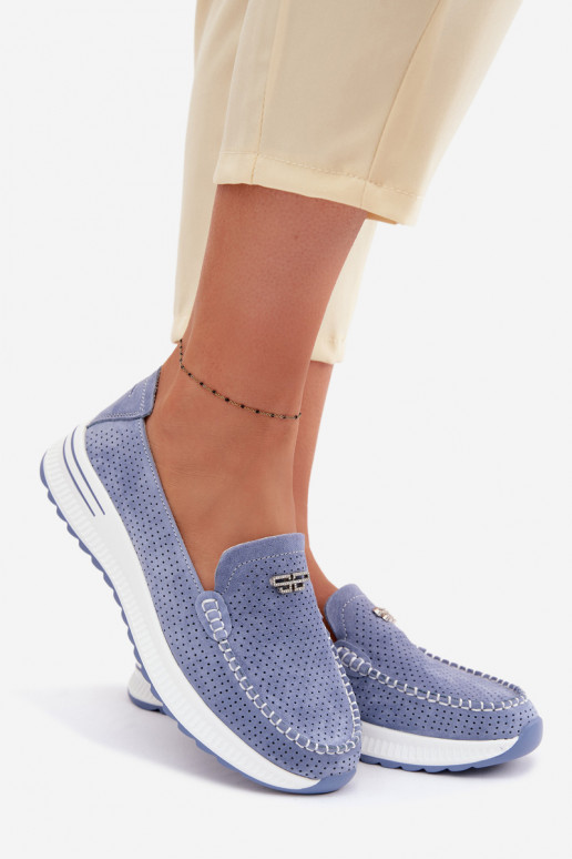 dames mocassinsOpturalnego van suèdeu blauIn Demela