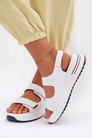 Sandales pour femmes avec plateforme et fermetures auto-agrippantes Jemela couleur blanche 2