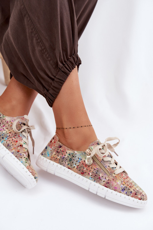 mit durchbrochenen Elementen SchuheErmöglichtturalnego aus INildlederu Verschiedene Farben Kamelia