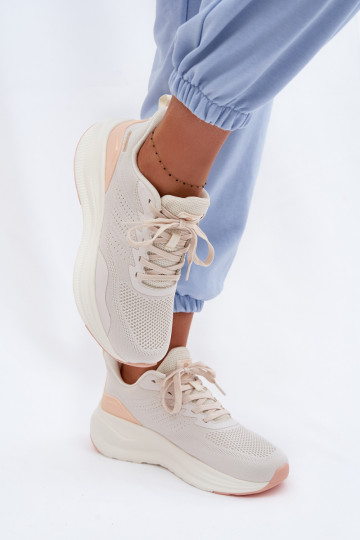 Dames sportschoenen met platform Gelirae zandkleurig