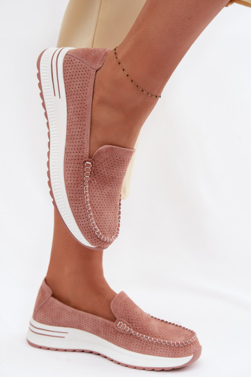 Mocassins en daim roses pour femmes Pevina