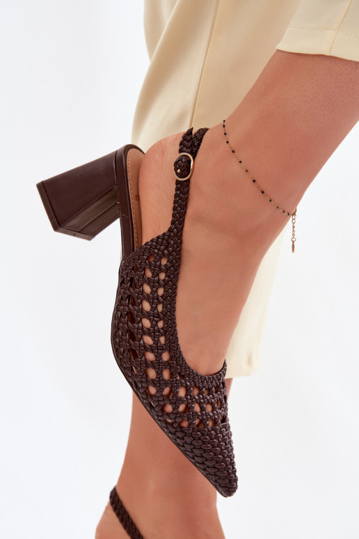 avec des écrits Sandales à talons hauts pour femme CzekoladoÀe Kedira