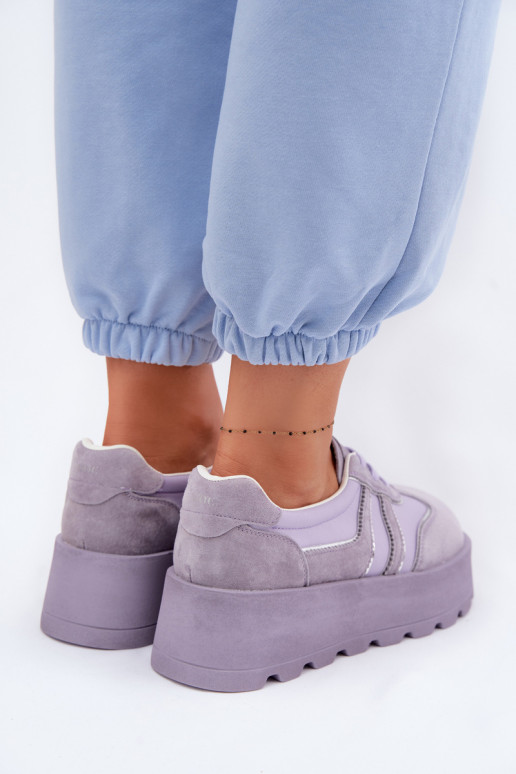 en daim Chaussures modèle baskets avec une plateforme GOE TT2N4054 Couleur violette