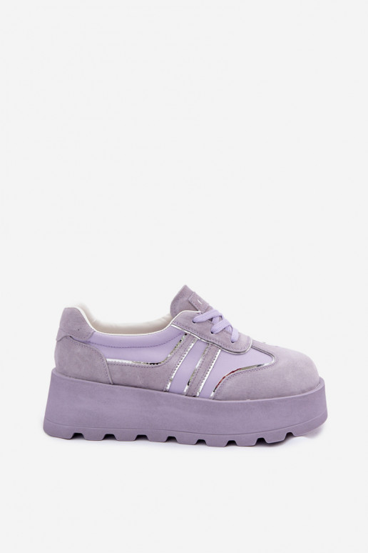 en daim Chaussures modèle baskets avec une plateforme GOE TT2N4054 Couleur violette