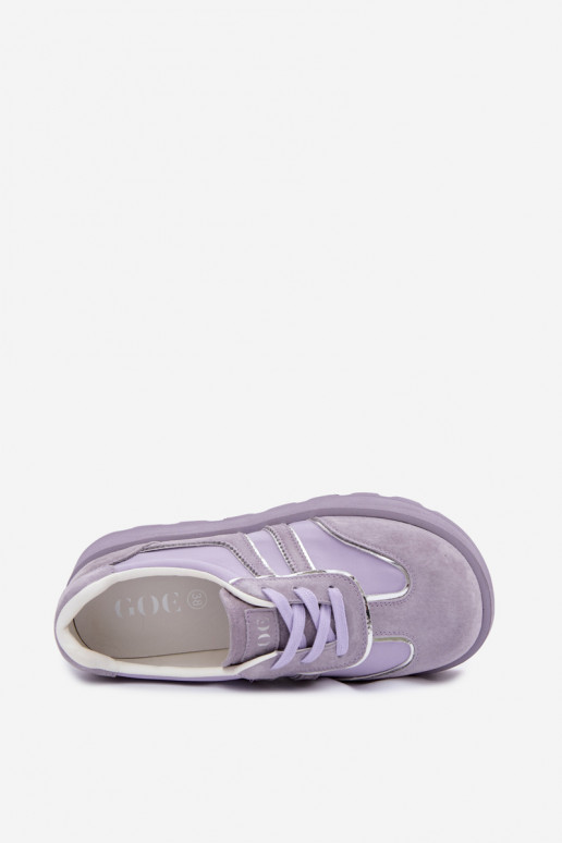 en daim Chaussures modèle baskets avec une plateforme GOE TT2N4054 Couleur violette