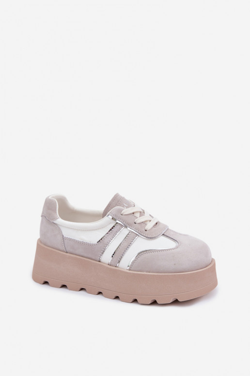 van suède Sneakers model schoenen met platform GOE TT2N4052 Initte kleur