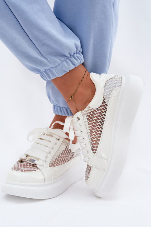 Leer Sneakers model schoenen Dames Met Decoratie GOE TT2N4010 Initte kleur