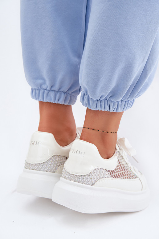 Leer Sneakers model schoenen Dames Met Decoratie GOE TT2N4010 Initte kleur