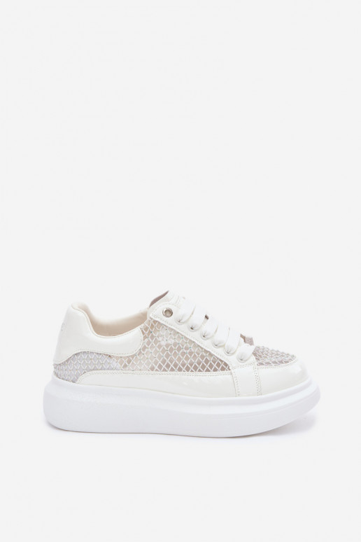 Peau Chaussures modèle baskets Féminin Avec décoration GOE TT2N4010 couleur blanche