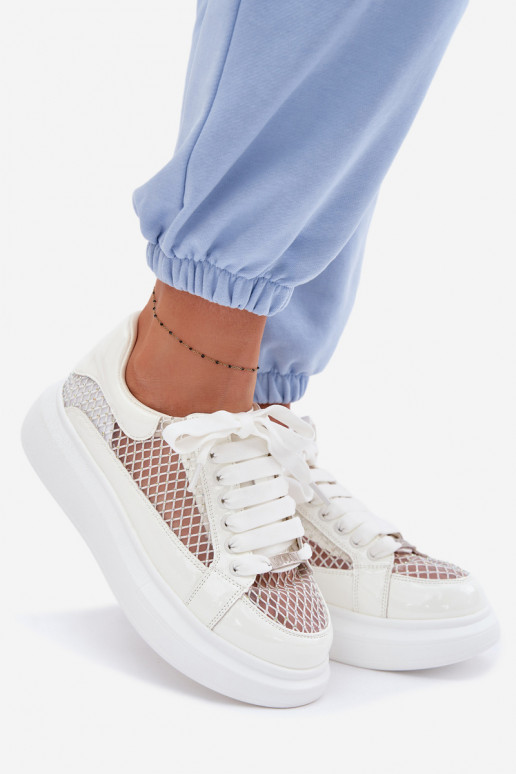 Leer Sneakers model schoenen Dames Met Decoratie GOE TT2N4010 Initte kleur