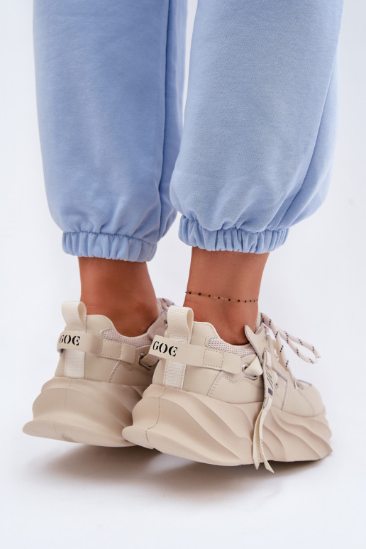 Peau Chaussures modèle baskets Féminin GOE TT2N4012 beige