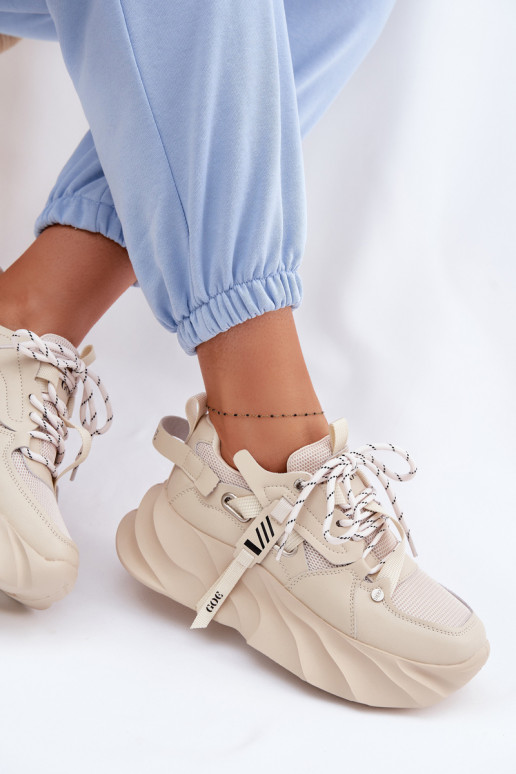 Peau Chaussures modèle baskets Féminin GOE TT2N4012 beige