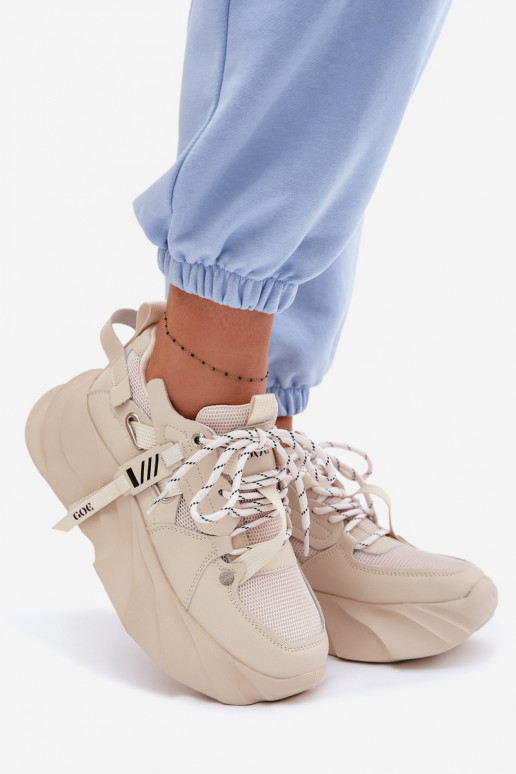 Peau Chaussures modèle baskets Féminin GOE TT2N4012 beige