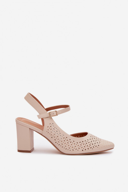 OpengeInerkte sandalen met hakken Sergio Leone SK447 ivoor