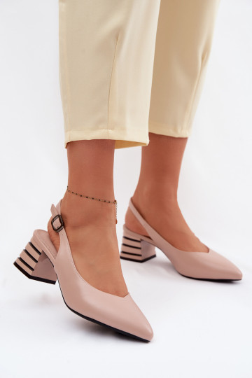 Sandales à talons couleur sable pour femmes Vinceza 62285 2