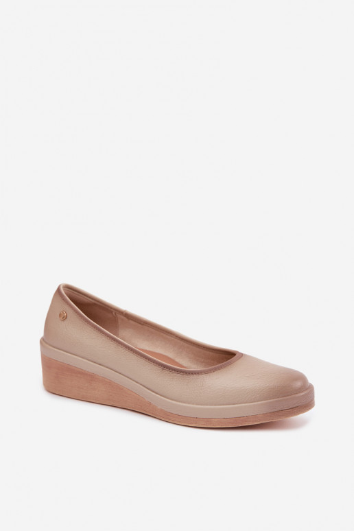 Peau chaussures Féminin avec une plateforme Vinceza 39987 beige