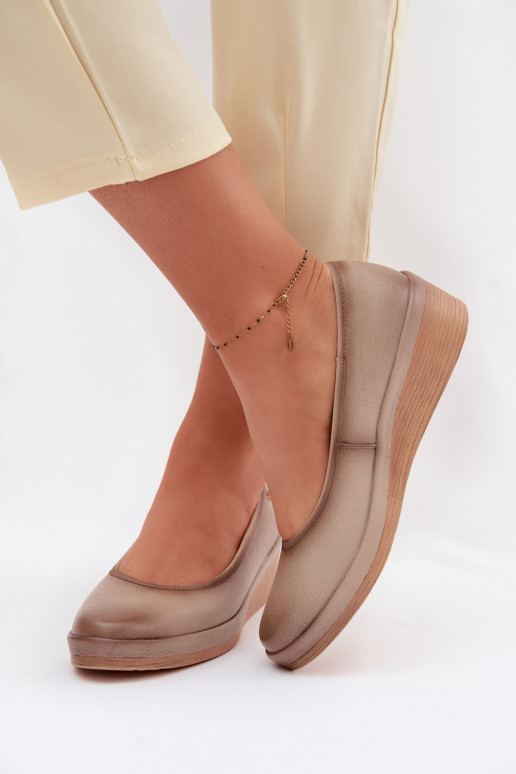Peau chaussures Féminin avec une plateforme Vinceza 39987 beige