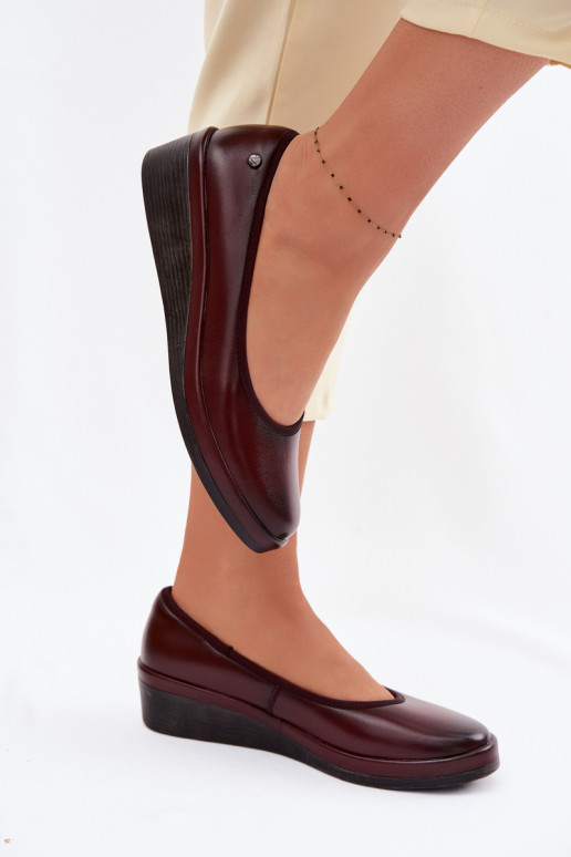 Haut Schuhe Feminin mit einer Plattform Vinceza 39987 Burgund