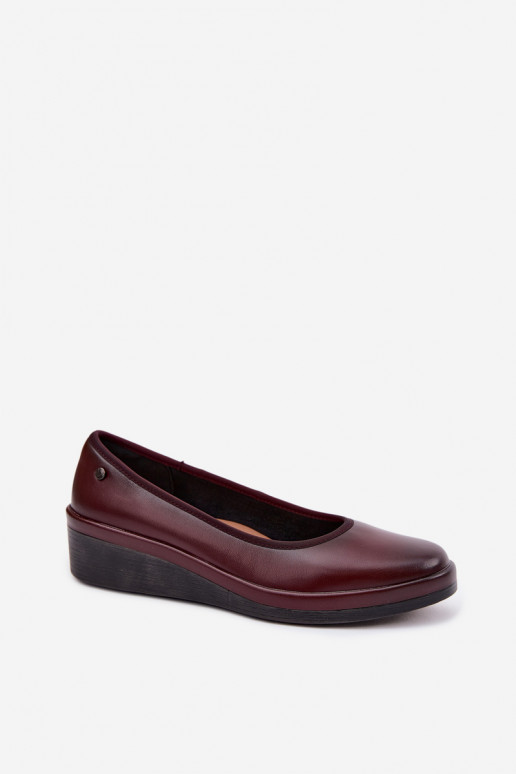 Leer schoenen Dames met platform Vinceza 39987 bordeaux
