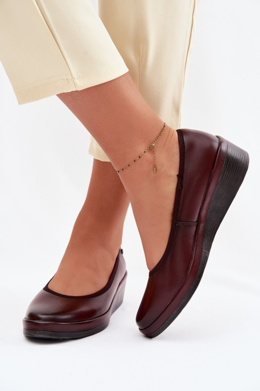 Leer schoenen Dames met platform Vinceza 39987 bordeaux