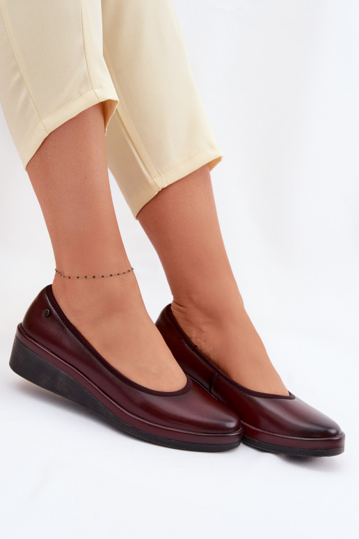 Leer schoenen Dames met platform Vinceza 39987 bordeaux