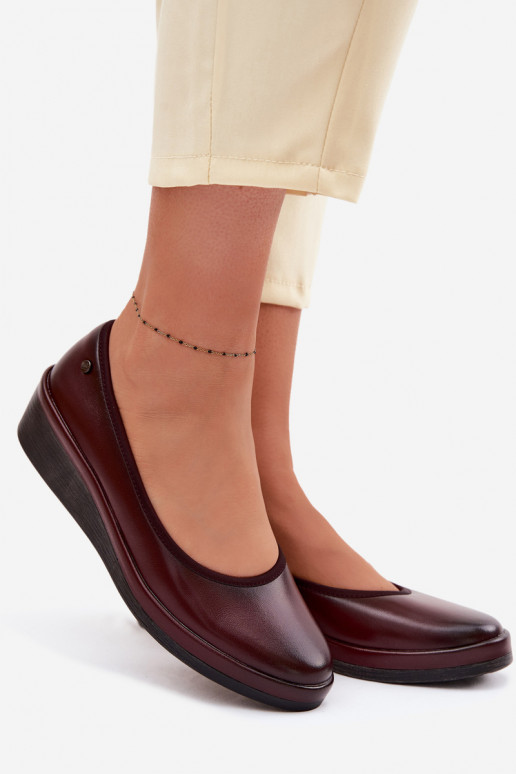 Haut Schuhe Feminin mit einer Plattform Vinceza 39987 Burgund