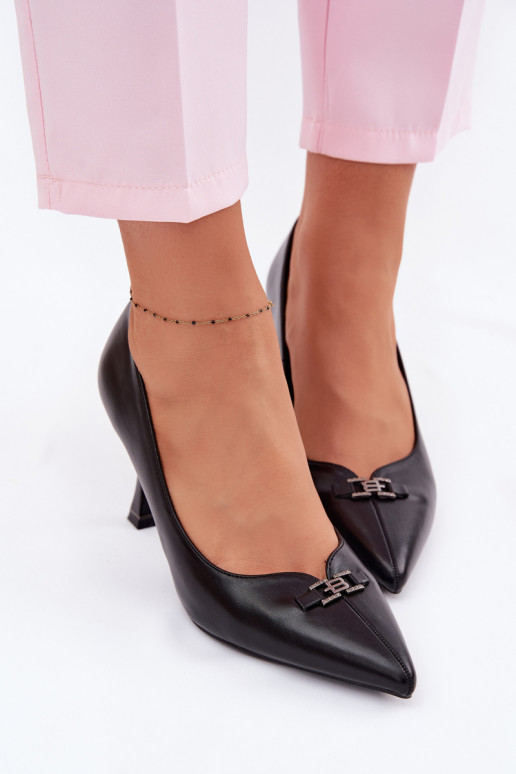 chaussures à talons hauts Avec des décorations Detalem Vinceza 62291 couleur noire