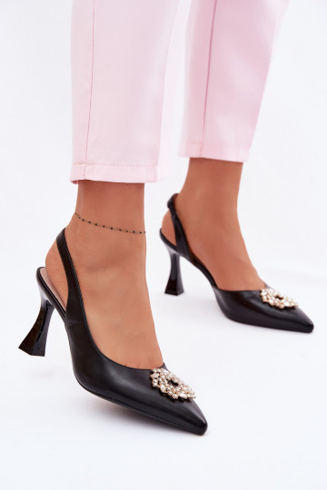 Sandalen mit hohen Absätzen Mit Schmuck Vinceza 62277 schZuarze Farbe 2