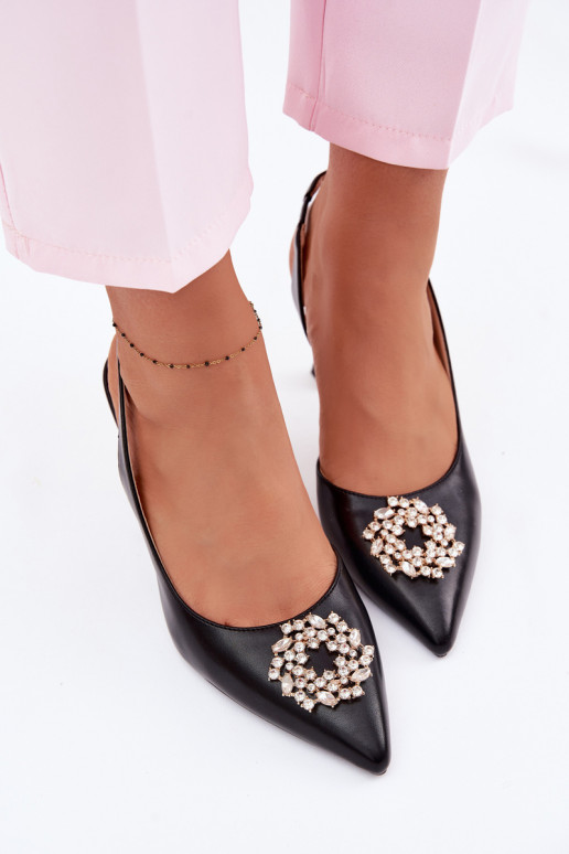 Sandales à talons hauts Avec des bijoux Vinceza 62277 couleur noire