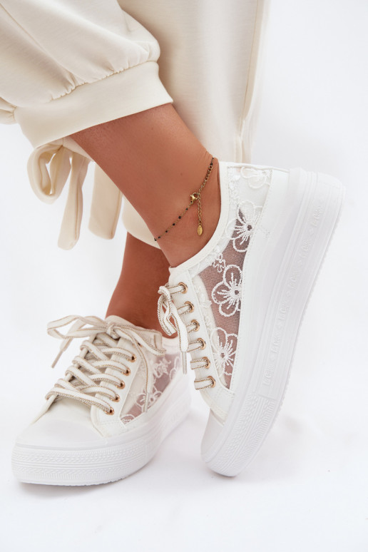 Chaussures de loisirs avec de la dentelle avec une plateforme Lee Cooper LCDANS-26-44-4480 couleur blanche