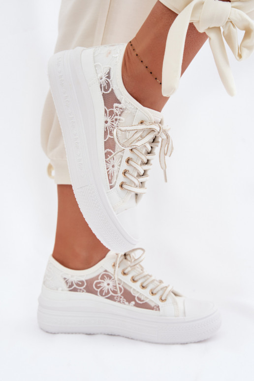 Vrijetijdsschoenen met kant met platform Lee Cooper LCIN-26-44-4480 Initte kleur